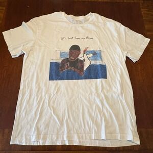 Unfortunate Portrait 50 Cent "Sent from my iPhone" Graphic Tee White XL | Rare